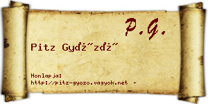Pitz Győző névjegykártya